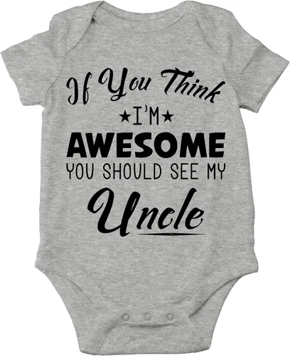 Vista 5 de AW Fashions If You Think, I'm Awesome You Should See My Uncle - Body para bebé recién nacido