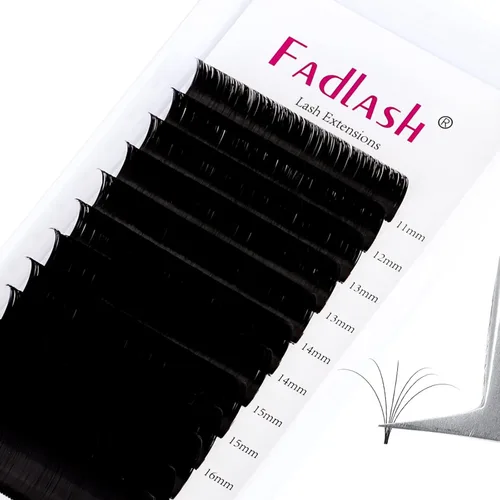 Vista 17 de Extensiones de Pestañas Rizo B Fácil Florecimiento Extensión de Pestañas Negro Mate Extensiones de Pestañas de Volumen Rápido Florecimiento Pestañas