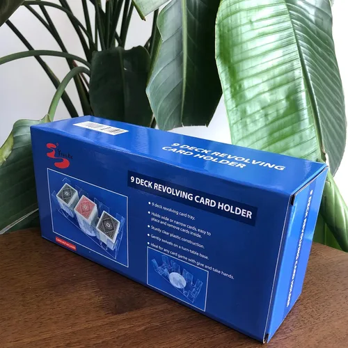 Vista 6 de Yuanhe - Bandeja giratoria para cartas de 9 barajas, soporte para cartas