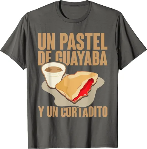 Vista 83 de Funny Cuban Coffee Guayaba Guava Breakfast T Shirt T-Shirt Asphalt Grey