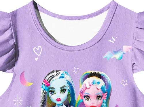 Vista 3 de DJYLBV Monster Dress For Girls Doll Toys School Casual Dress Toddler Clothes Costume Kids