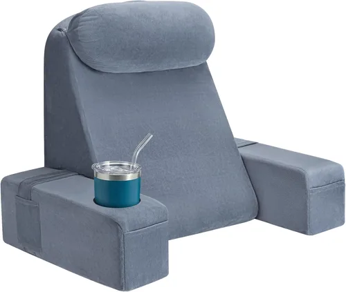 Vista 13 de Almohada de lectura para adultos, almohada de espalda para sentarse en la cama, almohada de respaldo para sentarse en la cama, brazos desmontables
