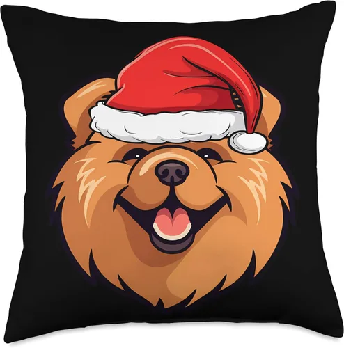 Vista 5 de Chow Chow Christmas Gifts by J Chow - Almohada navideña para cachorros, 16 x 16 pulgadas, multicolor