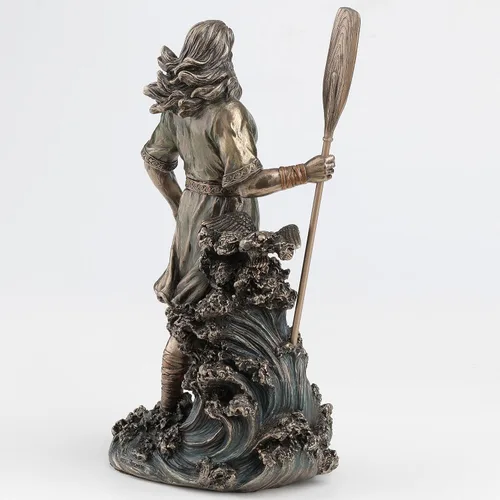 Vista 4 de Veronese Design 10 3/8 pulgadas de alto Njord nórdico dios del viento y el mar vikingo nórdico fundido en frío de resina bronceada escultura