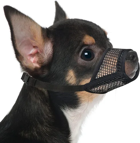 Vista 11 de Mayerzon Bozal para Perro, Bozales de Malla Suave para Perros Pequeños, Medianos y Grandes Chihuahua Poodle Husky Labrador Retriever, Protector