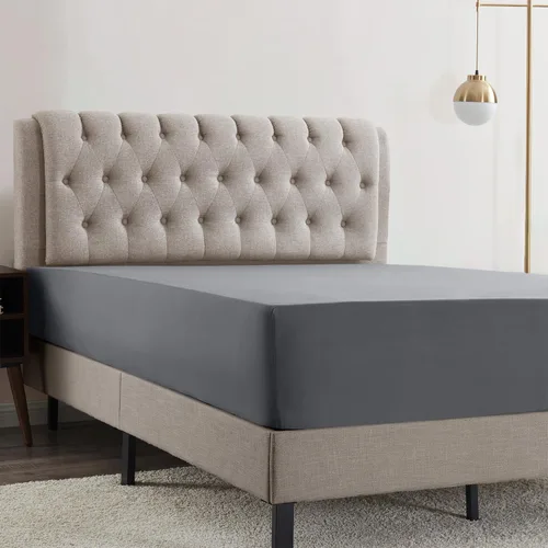 Vista 2 de Empyrean Bedding Sábanas de cama individual – Sábana bajera ajustable de 14 a 16 pulgadas individual – Sábana bajera súper suave individual – Sábana