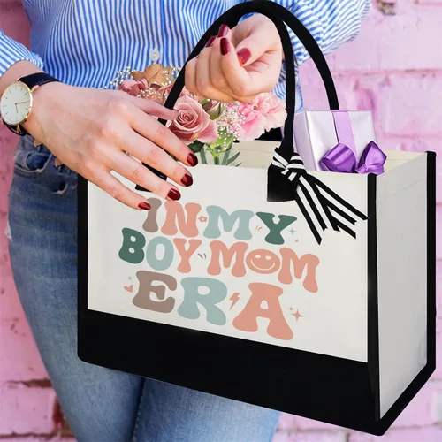 Vista 3 de Bolsa de lona para mamá, enfermera, profesora, jefa, perro, mamá, regalos de cumpleaños de Navidad para mujeres, señora para ir de compras