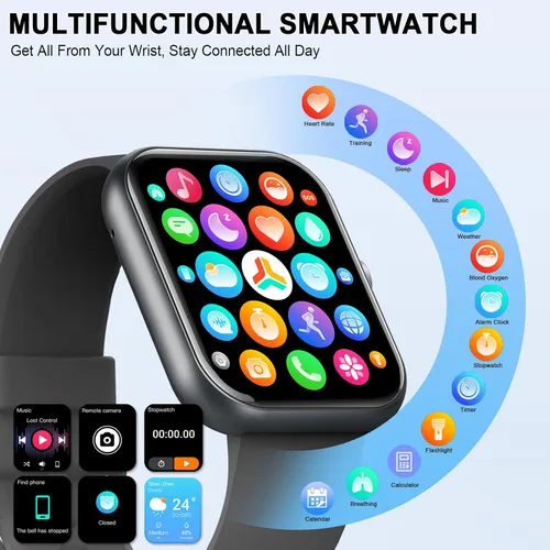 Vista 4 de Smart Watch (Answer/Make Calls), 1.96" HD New Smartatch for Men Women 2026