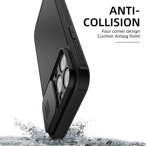 Vista 5 de Compatible con iPhone 13 Pro Max, funda para iPhone 13 Pro Max con cubierta deslizante para lente, funda magnética delgada para iPhone 13 Pro Max
