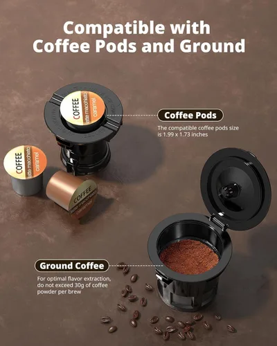 Vista 10 de AIRMSEN Cafetera para moler y preparar, una sola porción con molinillo