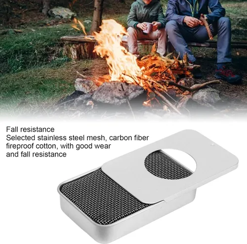 Vista 5 de Mini estufa de alcohol, estufa portátil de acero inoxidable al aire libre para mochileros, estufas de combustible de campamento, accesorios