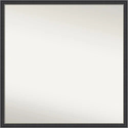 Vista 168 de Amanti Art Espejo de baño negro para sobre fregadero, 22 x 22 pulgadas, espejo de tocador cuadrado estrecho negro Avon, marco de madera casual