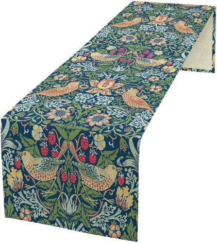 Vista 36 de Camino de mesa con diseño de patas de perro, lindo animal con estampado de patas de cachorro, decoración de fiesta de cumpleaños, casa de campo