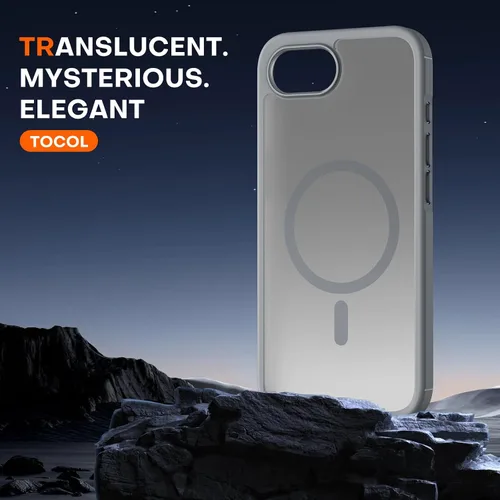 Vista 736 de TOCOL Funda para iPhone 11, compatible con Magsafe, protección completa de cámara, imanes integrados, protección contra caídas, funda translúcida