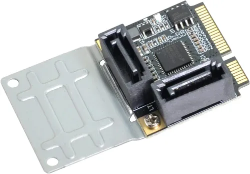 Vista 13 de Cablecc NGFF clave A+E PCI Express a SATA 3.0 6Gbps adaptador de doble puerto convertidor tarjeta de extensión de disco duro JMB582 2230