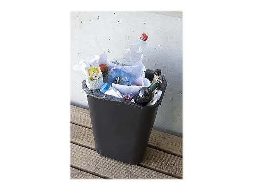 Vista 5 de Rubbermaid Commercial Products - Basurero de resina plástica/Papelera, 7 galones/28 cuartos de galón, color negro, de plástico