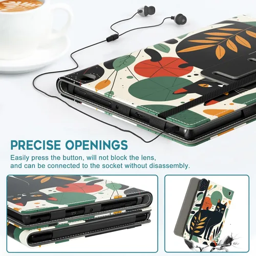 Vista 5 de COOWPS Funda para tableta Amazon Fire HD 10 (13ª/11ª generación, versión 2023/2021) de 10.1" – Funda plegable delgada con función de encendido