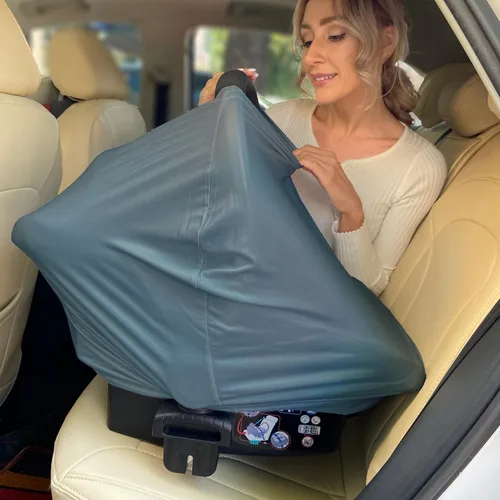 Vista 6 de Funda de asiento de automóvil transpirable para bebés – Funda de lactancia de rayón suave multiusos para lactancia materna, toldo de asiento