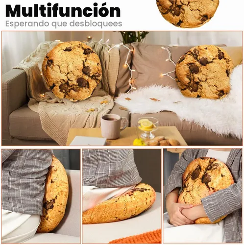 Vista 5 de Unittype - 2 almohadas redondas de galletas con chispas de chocolate