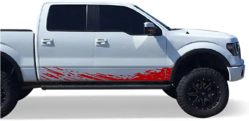 Vista 6 de Juego de calcomanías de barro lateral compatible con Ford F150 Series 2009 - Regalo (negro)