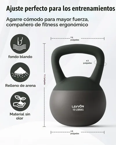 Vista 5 de Soft Kettlebell - Cushioned Impact-Resistant Base and Anti-Slip