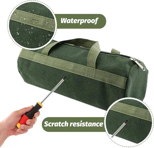 Vista 3 de Bolsa de herramientas, organizador de herramientas portátil de lona multiusos, bolso de mano de almacenamiento resistente con fondo robusto, bolsas