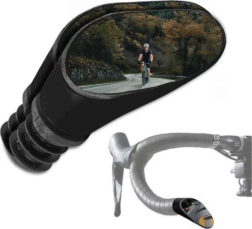 Vista 12 de Sprintech Espejo de Bicicleta Cóncavo Chapado en Cromo Fabricado en Suiza para Manillar – Terminado a Mano, Ajustable, Superficie Reflectante Negro
