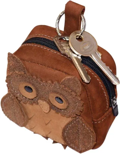 Vista 3 de Hide & Drink, Owl Mini Mochila Cuero MonederoCarteraCasoCable PouchSD Card HolderUSB Organizador, Hecho a mano Incluye 101 años de garantía Swayze
