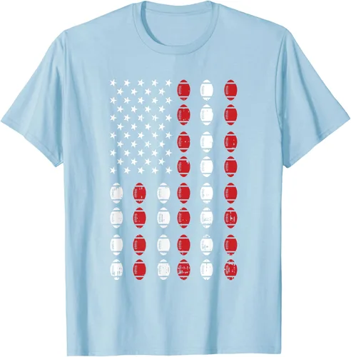 Vista 60 de Camiseta patriótica de jugador atleta del 4 de julio de fútbol americano, Negro