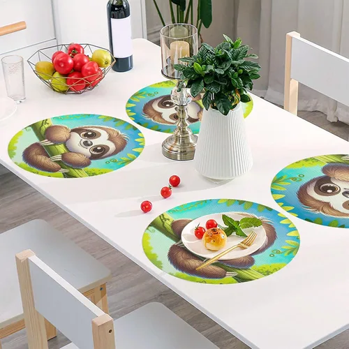 Vista 6 de Lindo tapete individual de perezoso, lavable para mesa de comedor, protector de calor para cocina (talla única x 1)