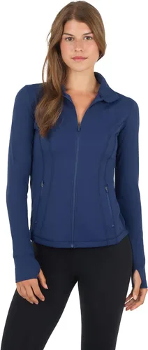 Vista 34 de 90 Degree By Reflex Chaqueta ligera atlética con cremallera completa, ajuste delgado, para correr, con aberturas para los pulgares Negro