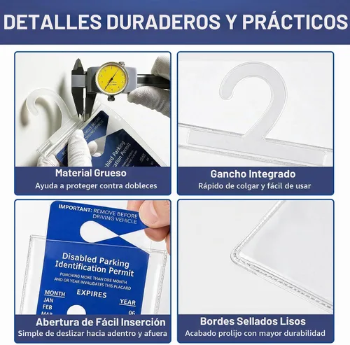 Vista 6 de LotFancy Soporte para Placa de Discapacitado para Auto, Paquete de 3, Soporte para Letrero de Permiso de Estacionamiento para Discapacitados