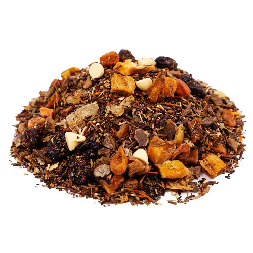 Vista 2 de The Whistling Kettle's Vanilla Zanahoria Cake Tea – Té Rooibos sin cafeína rico y sabroso con zanahoria, pasas y canela, 4 onzas (64 porciones)