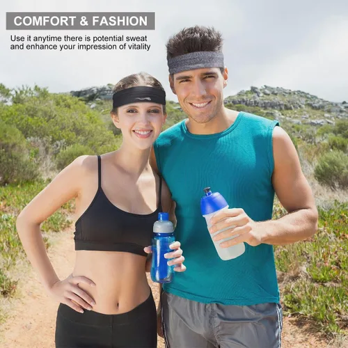 Vista 3 de Diademas para el sudor para mujeres y hombres, diadema deportiva súper absorbente, bandas elásticas antideslizantes para el sudor, bandas suaves