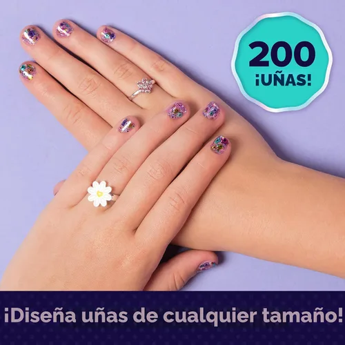 Vista 5 de Cool Maker, GO GLAM Studio Kit de Uñas, Estiliza 200 Uñas, 4 Diseños, 2 Aplicadores de Esmalte y Máscara (El Empaque Puede Variar), Artes
