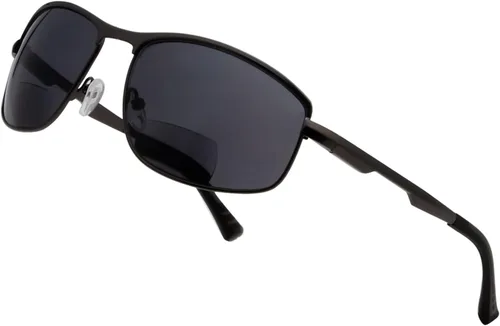 Vista 21 de BFOCO Gafas de sol bifocales con bisagras metálicas y sin tornillos para hombre - Sports Bifocal Sunnies (negro brillante) +1.00