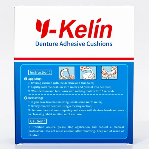 Vista 3 de Y-Kelin Cojines adhesivos para dentaduras inferiores sin adhesivo para encías doloridas, 30 almohadillas x 2 (60 tiras)