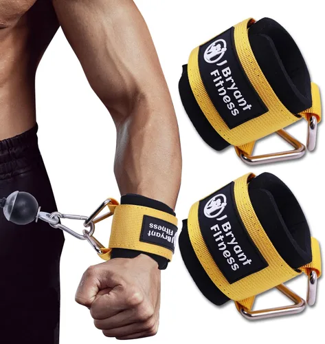 Vista 11 de J Bryant Muñequeras de fitness para máquinas de cable, correas de muñeca ajustables resistentes con acolchado de neopreno de 0.276 in