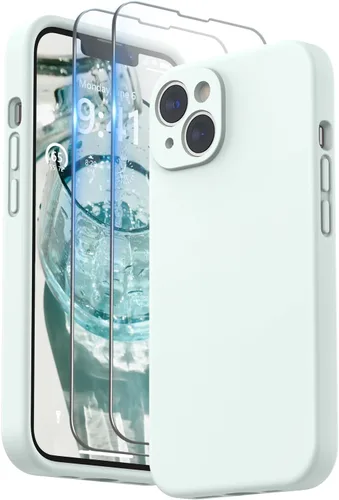 Vista 24 de SURPHY Funda para iPhone 14 Plus con Protector de Pantalla y Protección de Cámara, Funda de Teléfono de Silicona Líquida con Forro de Microfibra