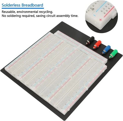 Vista 7 de Tabla de pan, 3220 puntos de lazo Breadboard sin soldadura placa de prueba de circuito reutilizable para electrónica testig DIY artículo