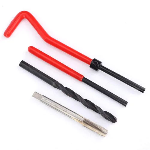 Vista 4 de Kit de reparación de roscas de 30 piezas, M6 x 1 (longitud 2D) de acero inoxidable torcido, herramienta de inserción roscada, kit de reparación
