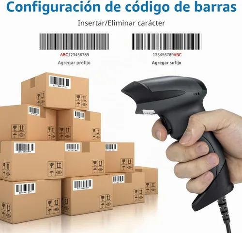 Vista 3 de NETUM Escáner de código de barras USB láser, escáner de código de barras 1D manual con cable para lectura de UPC EAN, pistola para venta al por