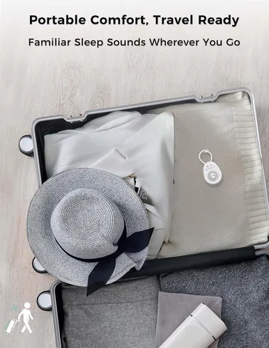 Vista 8 de FOXFINE Máquina de sonido portátil, máquina de ruido blanco de viaje con 30 sonidos relajantes, temporizador y memoria para dormir, bebé, adultos
