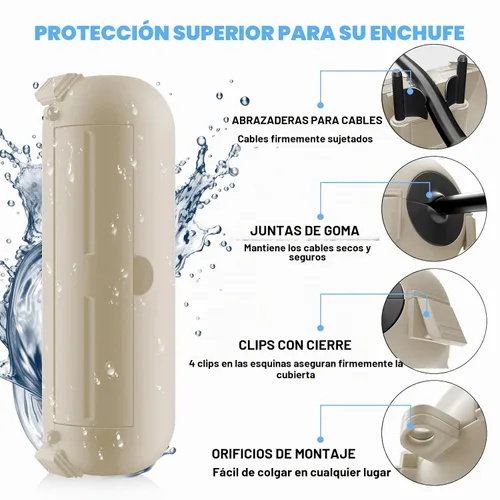 Vista 8 de [Paquete de 3] Flemoon - Cubierta de seguridad para cable de extensión para Almendra