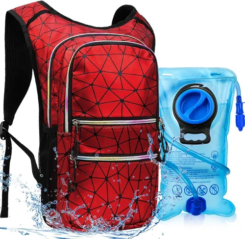 Vista 10 de Paquete de hidratación, mochila de agua con vejiga de hidratación de 3 L, aislamiento ligero, esencial para festivales, mochila de hidratación rave