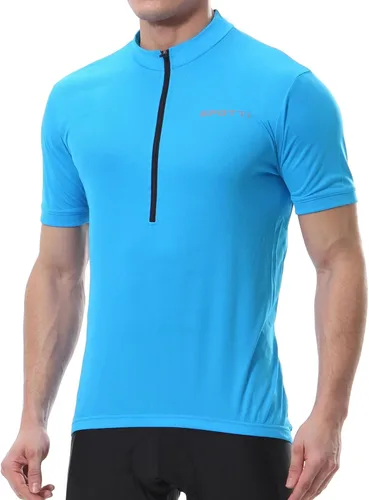 Vista 20 de Spotti Playera de manga corta para ciclismo de hombre con 3 bolsillos traseros, transpirable, secado rápido