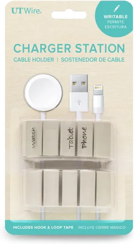 Vista 10 de UT Wire UTW-CS05-BG - Mini organizador de montaje para estación de cable, color beige