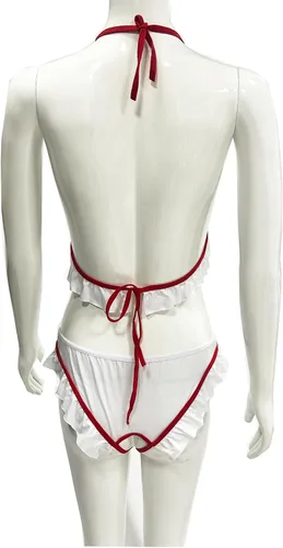 Vista 4 de Conjunto de lencería para mujer, disfraz de enfermera de ruiseñor travieso