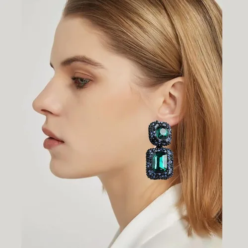 Vista 4 de VANGETIMI Vintage Rhinestone Statement Earrings Formal Crystal Drop Dangle Earrings Evening Prom Pageant Earrings for Women