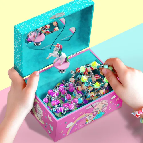 Vista 7 de Pretty Me Joyero musical de unicornio para niños, regalos de unicornio para niñas pequeñas, niños pequeños, de 3 a 8 años, el mejor regalo